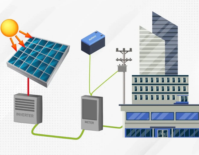 Hybrid rooftop solar inverter and battery system